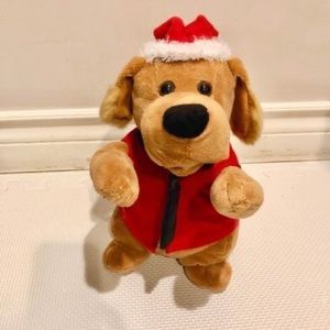 Singing Cuddly Christmas Dog Plush